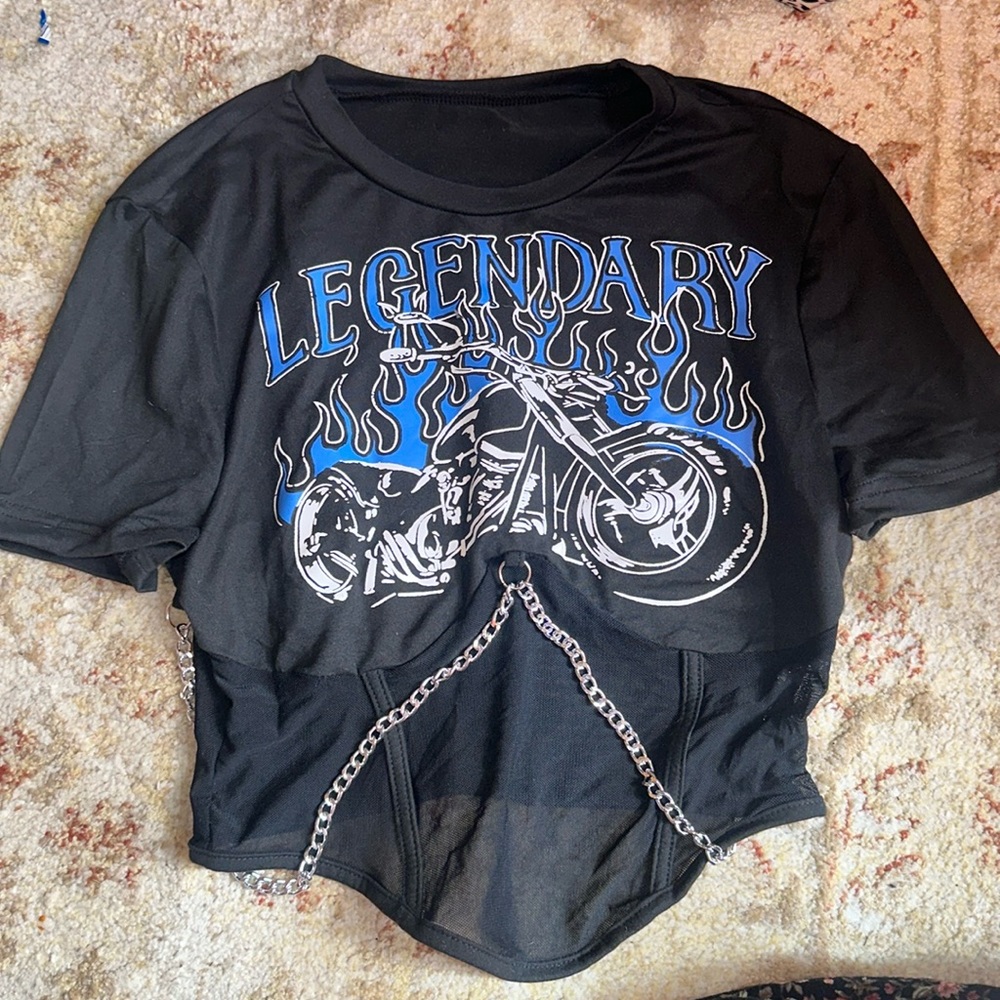 Shein biker crop top